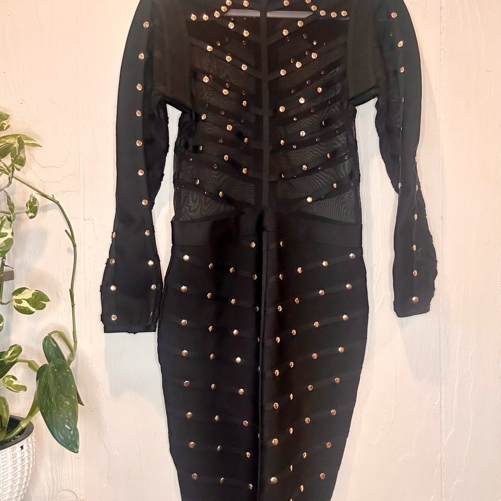 Black Bodycon Dress with Long Sleeves